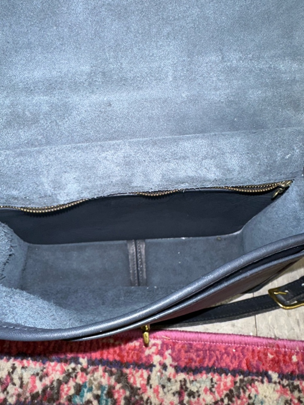 Vintage Coach Willis Bag #9927 Blue Leather Crossbody Briefcase - Picture 5 of 5